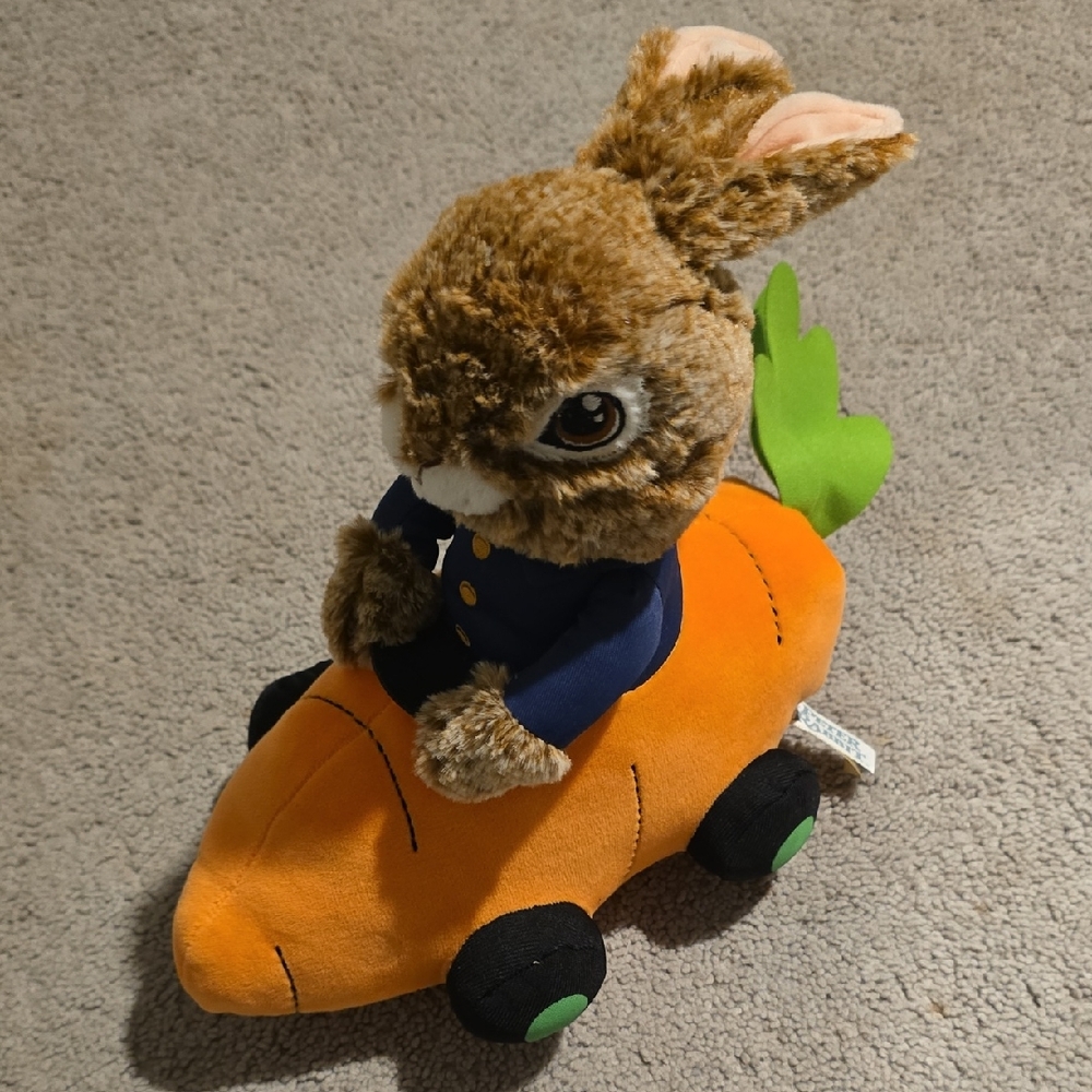 Plush Bunny on Carrot Toy